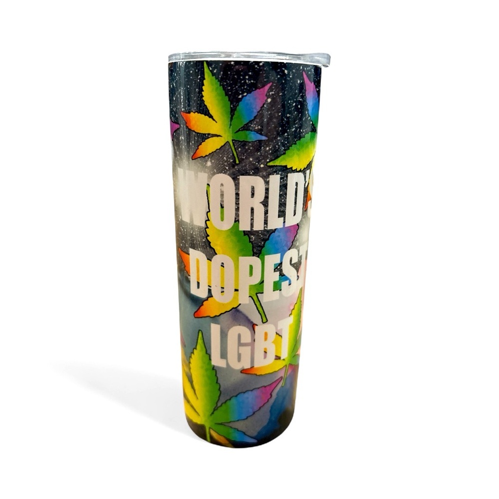 LGBTQ+ Pride Coffee Tumbler – Sliding Top, 420 Friendly